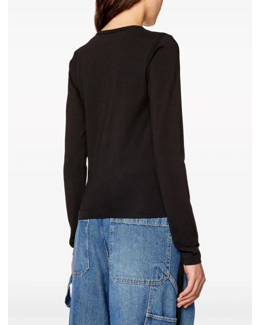 DIESEL T-Shirt Met Lange Mouwen in het Black