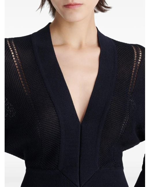 Eres Blue Stella Knitted V-Neck Dress