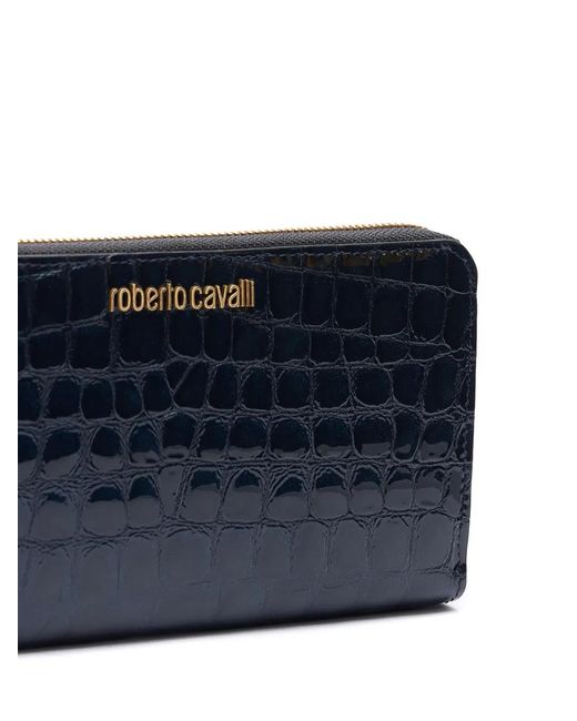 Roberto Cavalli Blue Leather Wallet