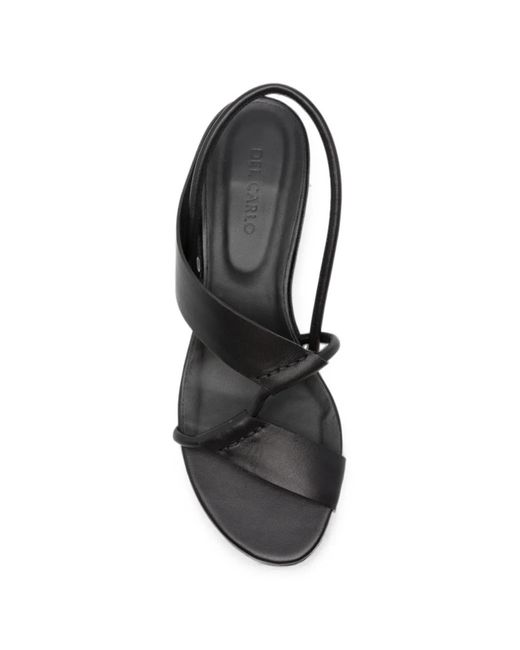 Roberto Del Carlo Black Leather Slingback Sandals