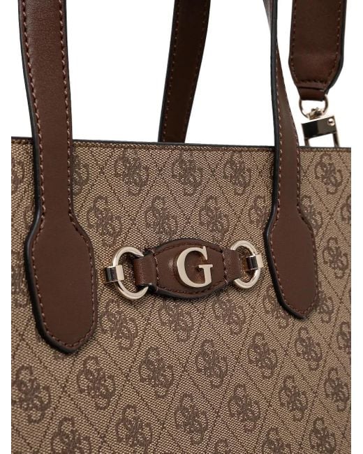 Borsa Tote Izzy Con Applicazione di Guess in Brown