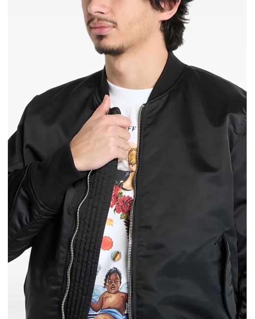 Alpha Industries Black Zip-Up Bomber Jacket for men