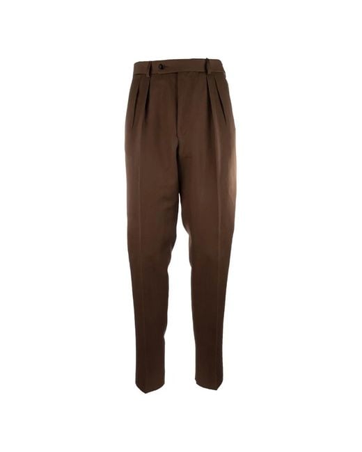 Gabriele Pasini Brown Pleated Trousers for men