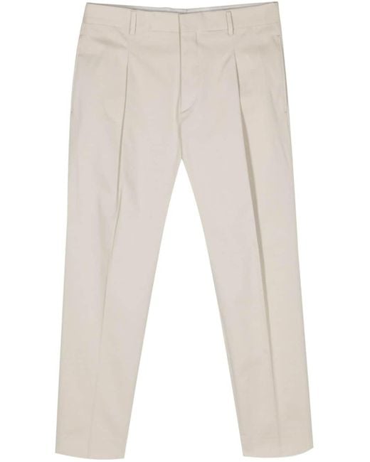 Dell'Oglio White Sandy Mid-rise Tailored Trousers for men