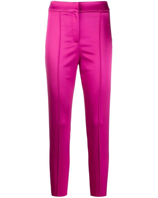 Veronica Beard Pink Lago Satin Trousers