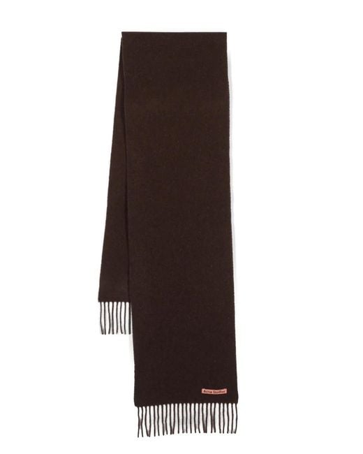 Écharpe À Patch Logo Acne en coloris Brown