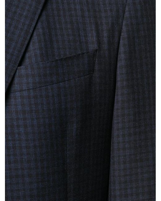 Boss Blue Checked Single-Breasted Blazer for men