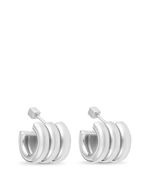Ivi White Mini Gaia Hoop Earrings