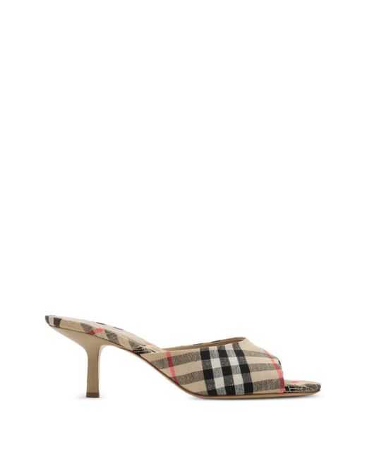 Burberry Metallic Check Mews Low Sandals