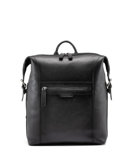 Officine Creative Black Jules 005 Leather Backpack for men