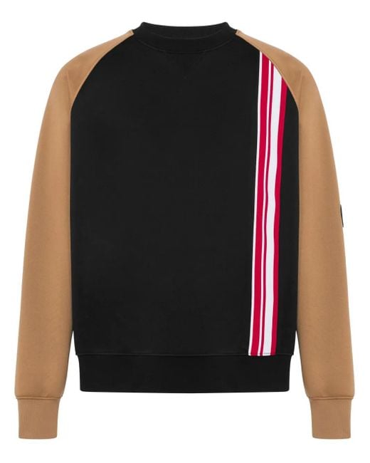 Moschino Black Colour-Block Crew-Neck Sweatshirt for men