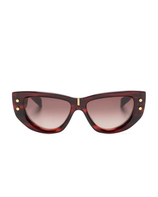 Balmain Brown B-Muse Geometric-Frame Sunglasses