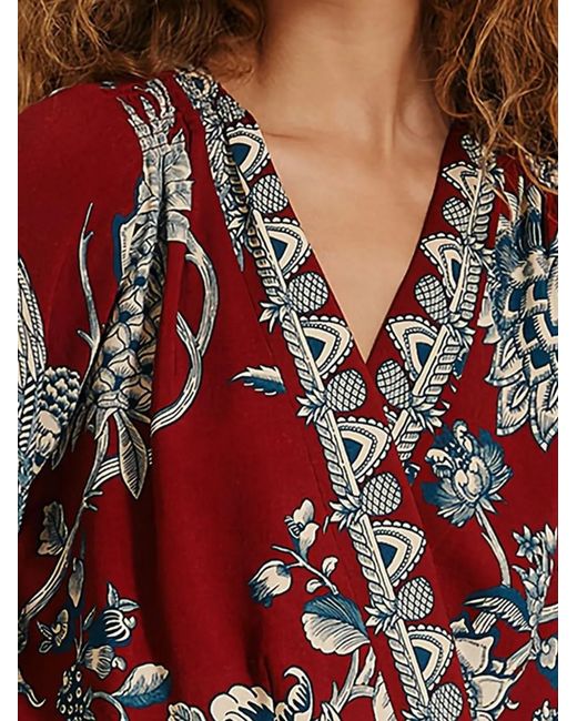 Farm Rio Red Floral-Print Mini Dress