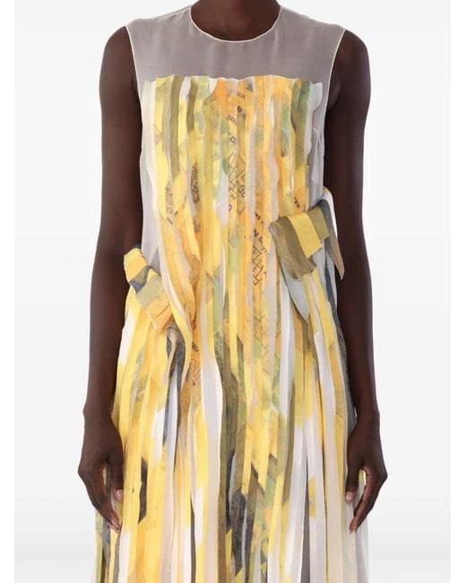 Jason Wu Metallic X Robert Rauschenberg Robe Longue À Design Sans Manches