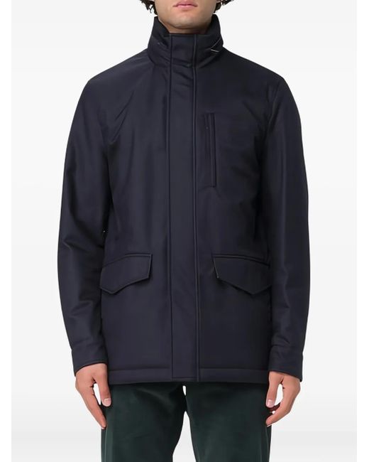 Paul & Shark Blue Long-Sleeved Parka Coat for men