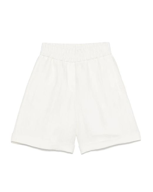 Peserico White Crinkle-Effect Shorts