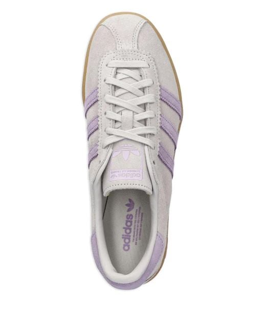 Adidas White Brmd Three-Stripe Sneakers