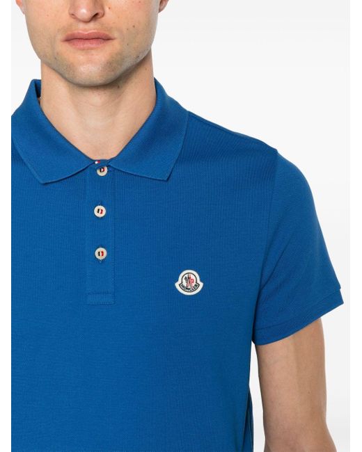 Moncler Poloshirt Met Logopatch in het Blue voor heren