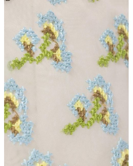 Miu Miu White Embroidered Mesh Top-Handle Bag