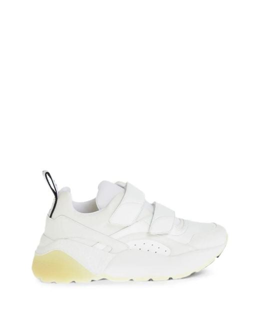 Stella McCartney White Vegan Leather Sneakers With Touch-Strap Closure And Chunky Sole