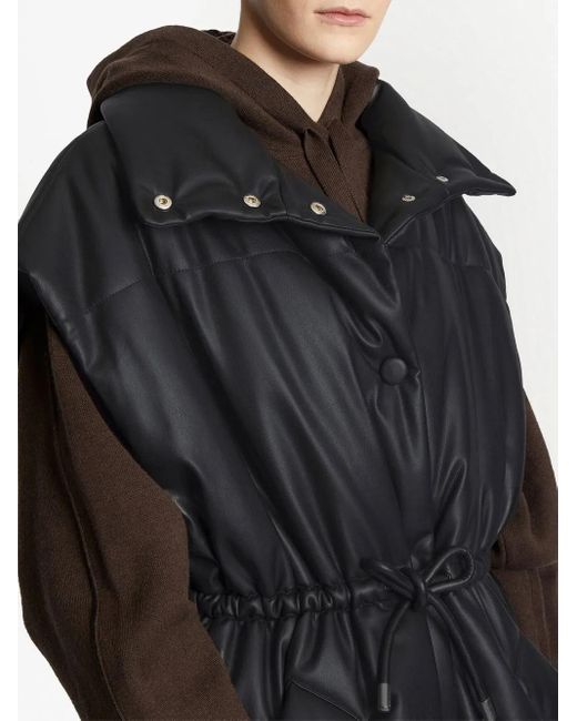 Proenza Schouler Black Padded Faux-Leather Gilet