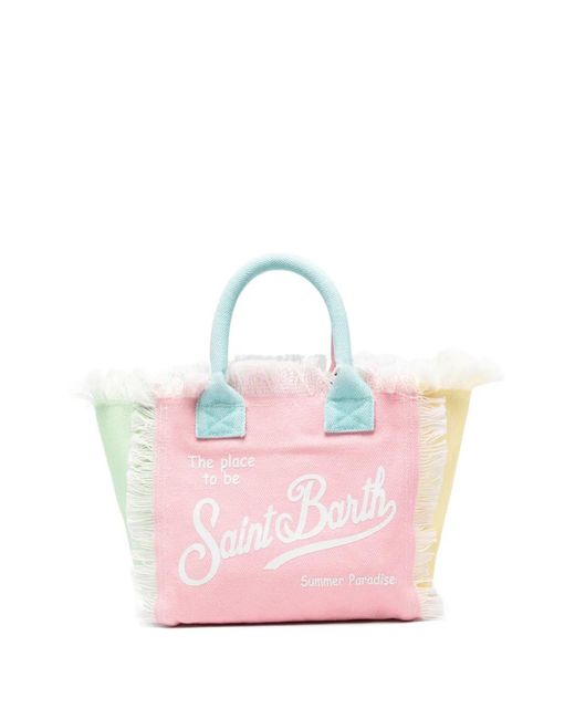 Mc2 Saint Barth Pink Colette Fringed Tote Bag