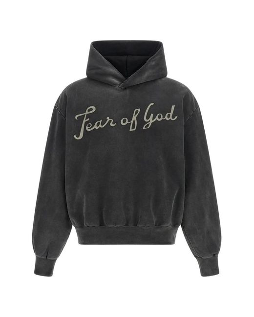 Fear Of God Black 26 Graphic-Print Cotton Hoodie for men