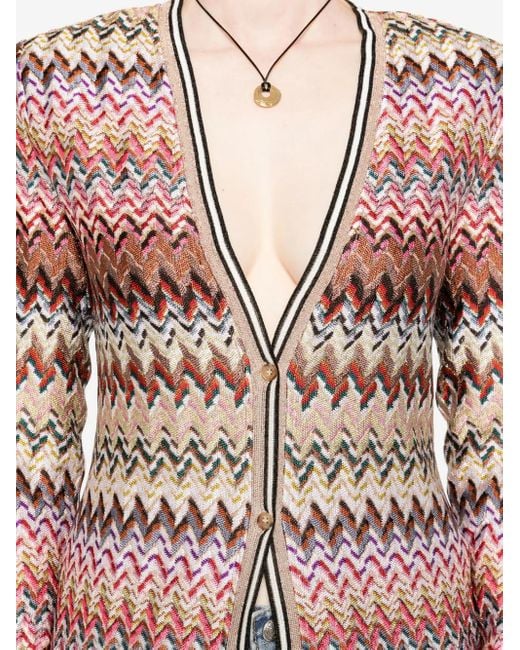 Missoni White Zigzag-Pattern Cardi-Coat