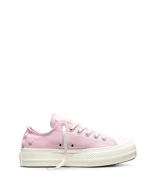 Converse Pink Chuck Taylor All Star Lift Platform Beads Sneakers