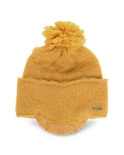 DSquared² Yellow Pom-Pom Visor Beanie Hat for men