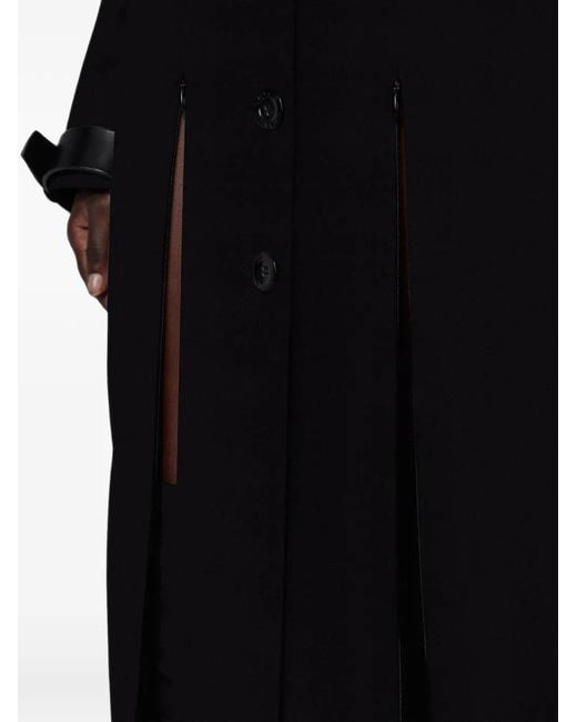 SRVC Studio Black Serpentine Shoulder Cut-Out Coat