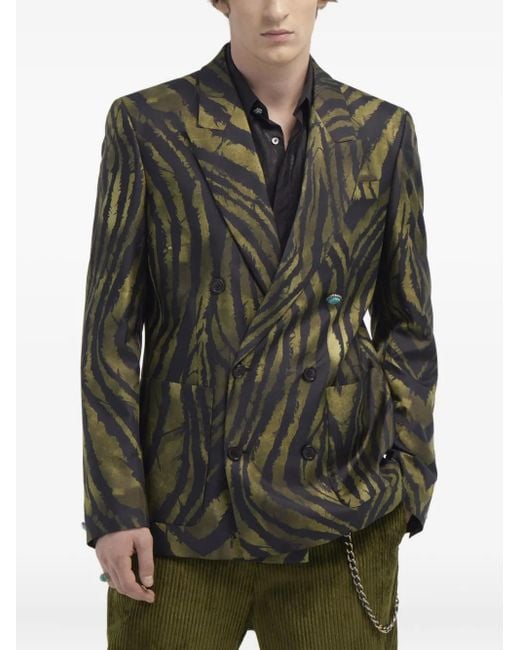 Roberto Cavalli Black Double-Breasted Blazer for men