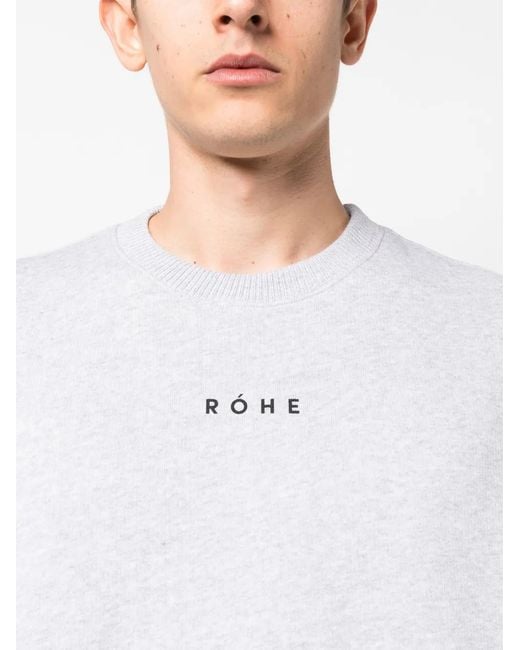 Rohe White Logo-Print Long-Sleeve Sweatshirt for men