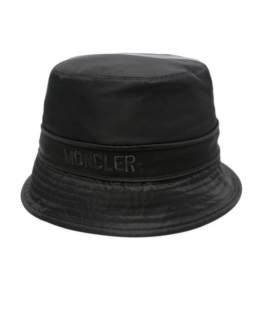 Moncler Black Logo-embroidered Bucket Hat
