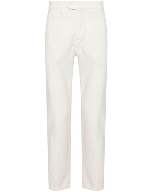 Pantalones rectos de talle medio Tela Genova de hombre de color White