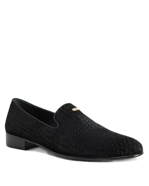 Giuseppe Zanotti Black Jaky Woven Loafers for men