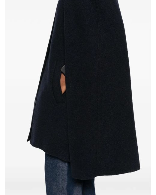 Totême  Black Wool Cape Coat
