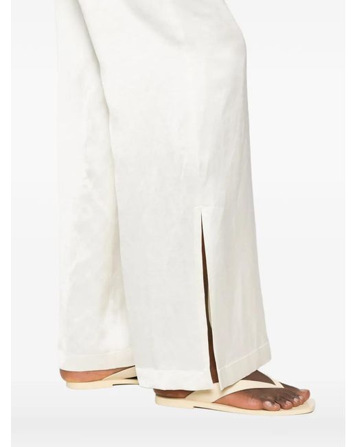 Panicale White Flat-Front Trousers