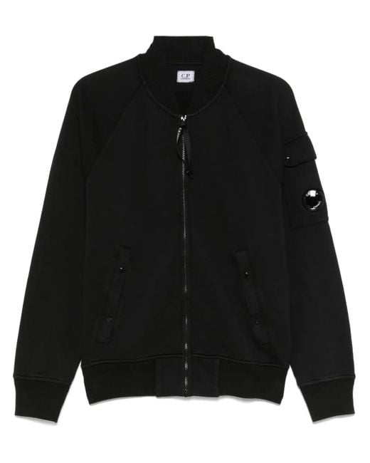 C P Company 'Diagonal Fleece' Full-Zip Sweatshirt in Black für Herren
