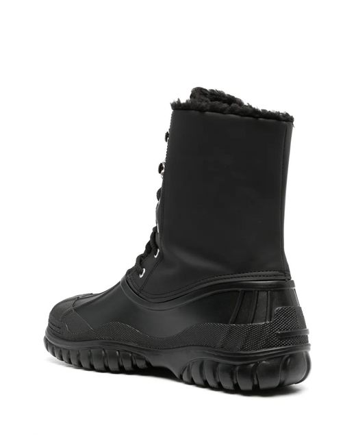 Gcds Black Monogram-Print Snow Boots