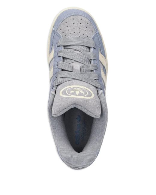 Adidas Blue Suede Three-Stripe Sneakers