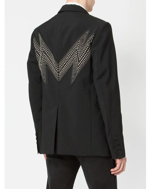 TAKAHIROMIYASHITA The Soloist Black Studded Lightning Bolt Jacket for men