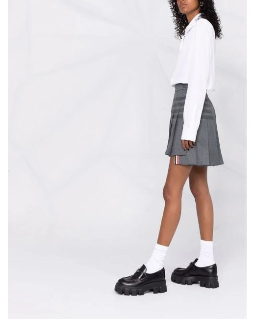 Thom Browne Gestreepte Mini-Plooirok in het Gray