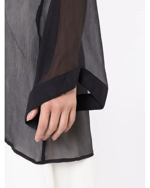 Amir Slama Black Tie-Front Silk Beach Cover-Up