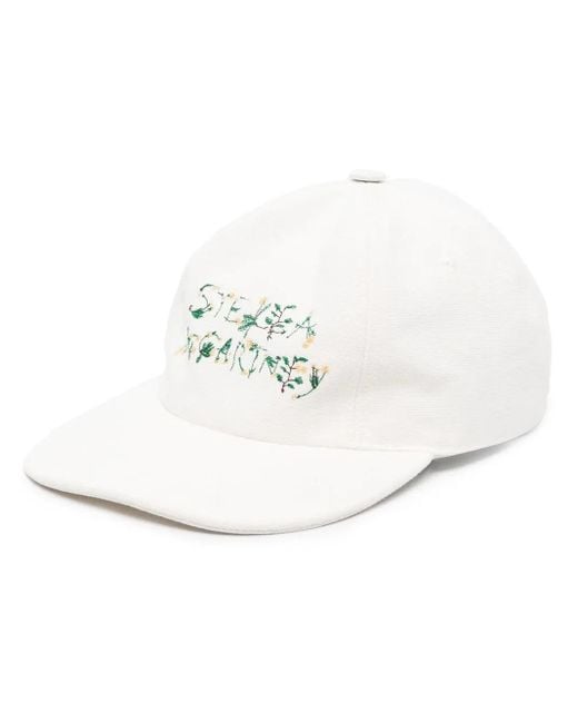 Stella McCartney White Floral Logo-Print Cap