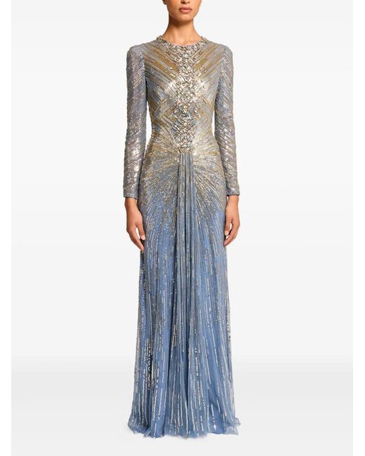 Jenny Packham Wiona Sequin-Embellished Gown in Blue | Lyst