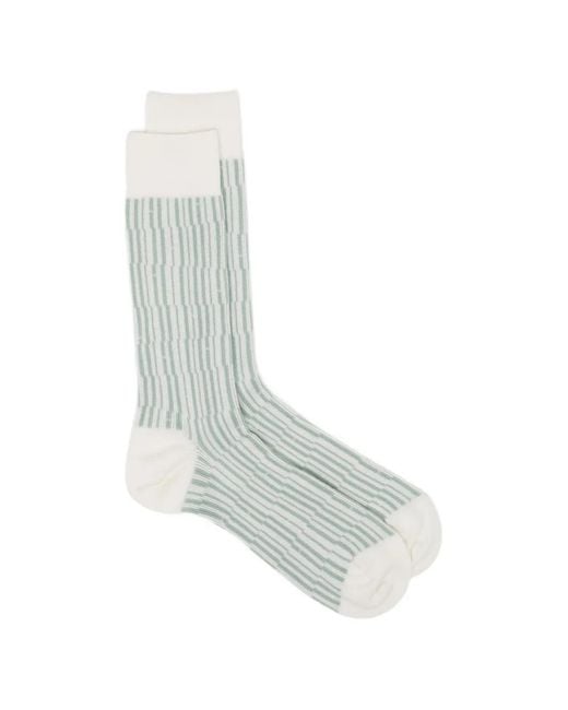 Zegna White Wandering Lines Socks for men