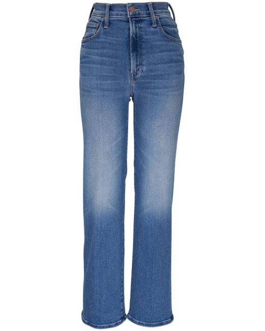 Mother Blue The Rambler Zip Flood Straight Jeans