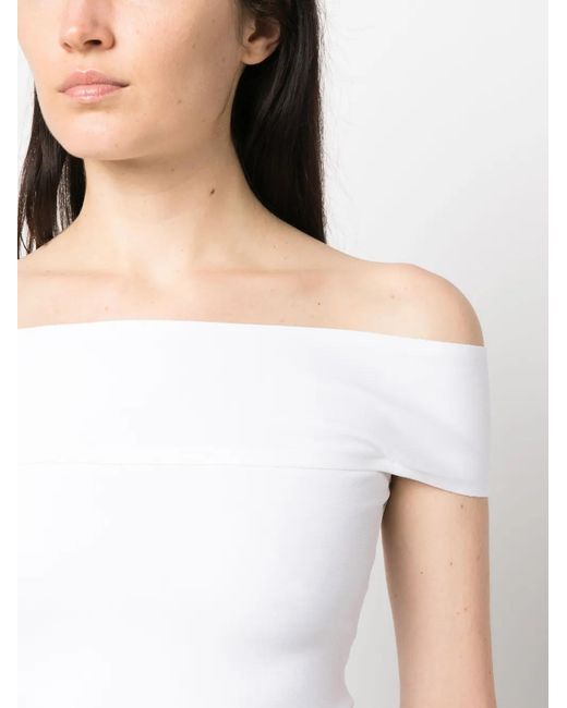 Philosophy Di Lorenzo Serafini White Off-Shoulder Short-Sleeve Top