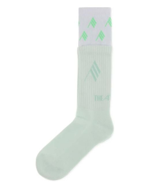 The Attico Green Logo-Detail Socks